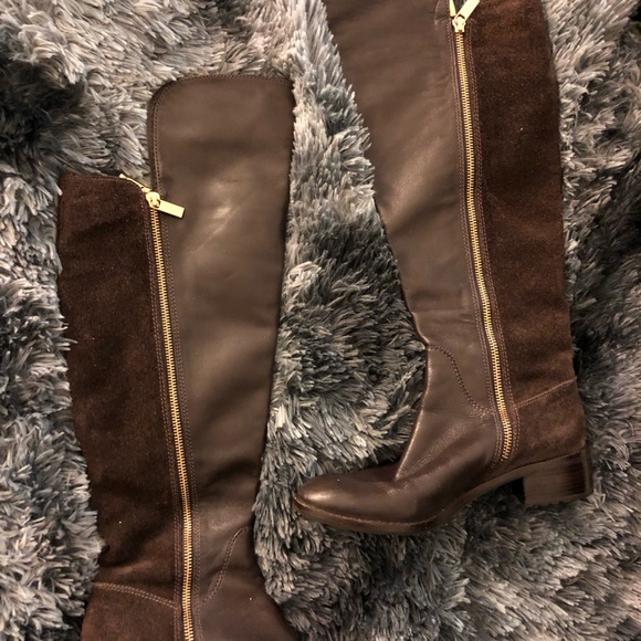 Michael Kors Dark Brown Tall Knee High Zip Up Heel Boots size 7.0 pre-owned - Picture 6 of 14